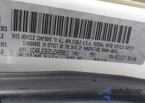 2018 Jeep Grand Cherokee Limited 4X2 из США, поврежденный, VIN 1C4RJEBG5JC429811